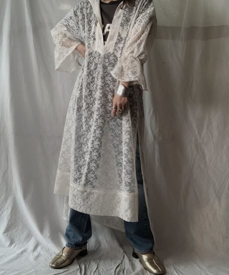 【RE;CIRCLE】 RE Lace Open Collar One-piece①/210630-004
