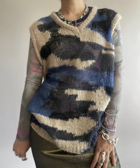 【USED】 Heaven Mohair Knit Vest /241006-013
