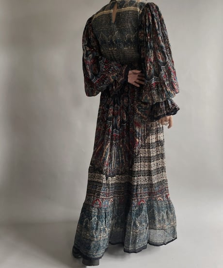 【RE;CIRCLE】 RE Indian Cotton Balloon Sleeved One-piece / 220901-008