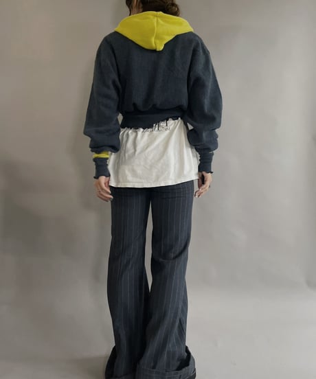 【RE;CIRCLE】 RE Acrylic Knit Cardigan + Hoodie Blue × Yellow / 230220-007