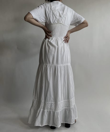 【USED】 White Cotton Camisole One-piece / 220423-014