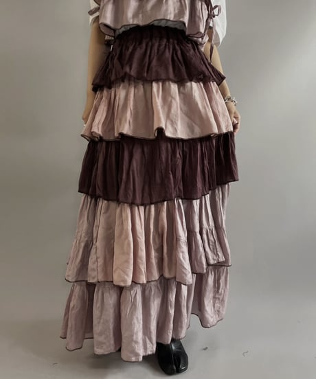 【RE;CIRCLE】RE Tiered Skirt & Bra Set / 230803-007