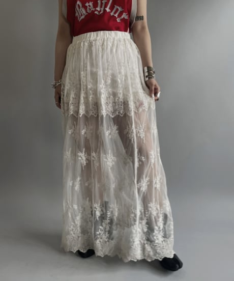 【USED】 Sheer Lace Skirt / 230624-026
