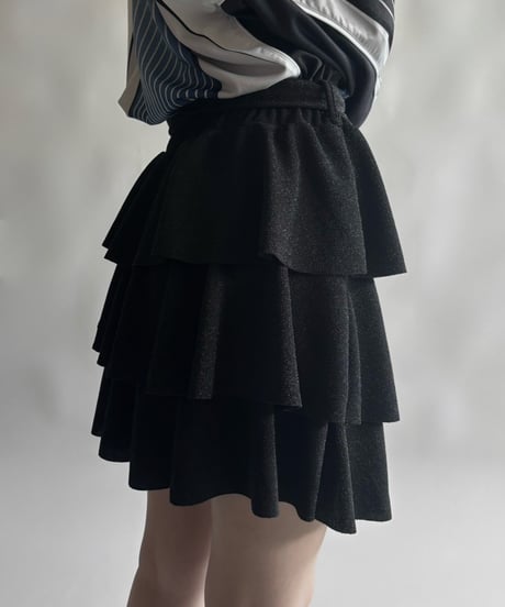 【USED】 Glitter tired mini Skirt / 250906-002