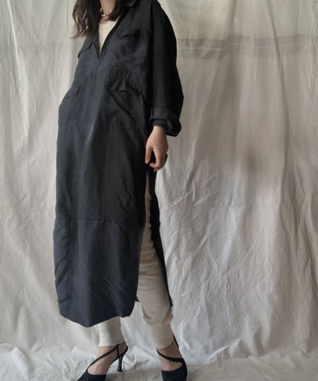 【RE;CIRCLE】 RE Silk Open Collar One-piece/210613-004