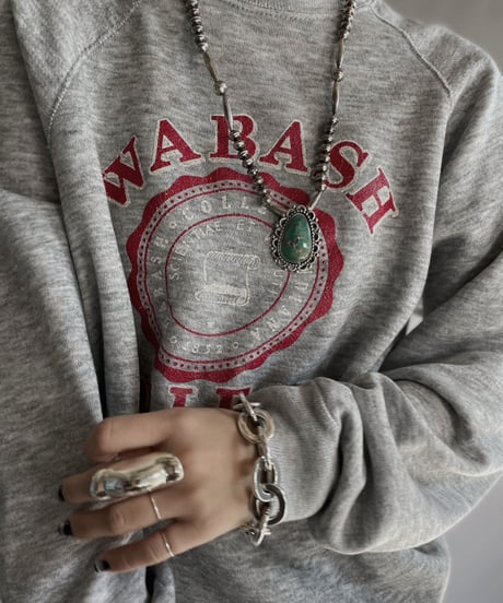 【USED】 Raglan Sleeves Sweat "WABASH COLLEGE" / 240101-040