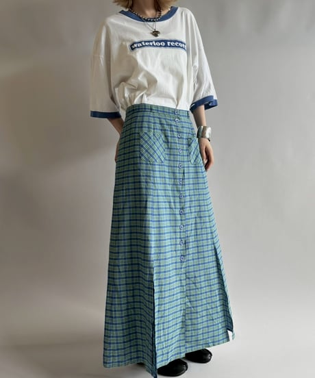 【USED】  Checked Long Skirt/250823-003