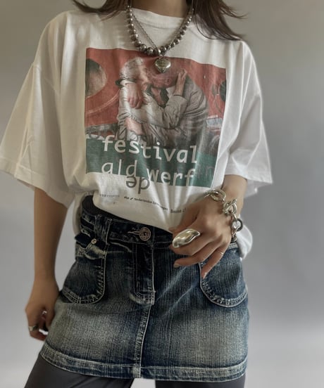 【USED 】X-mail Denim Mini Skirt/ 240615-018