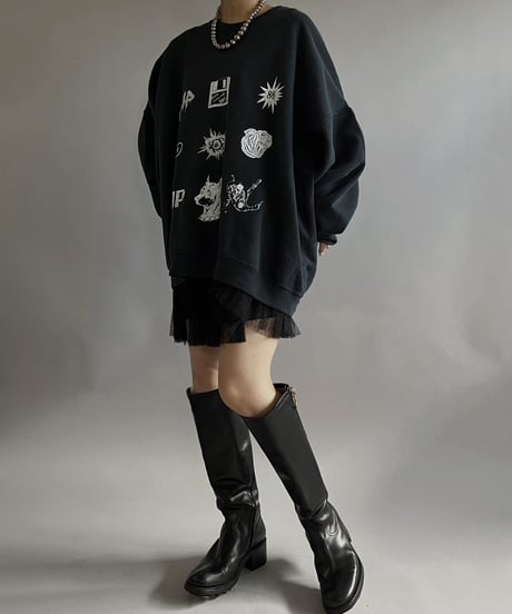 【Mashup Products】 Silk Screen L/S Sweat Top/  240217-006