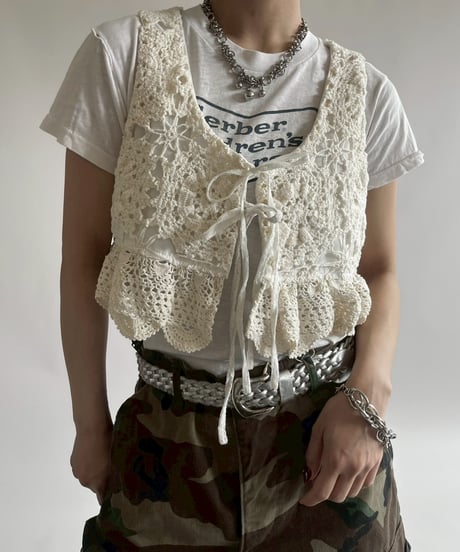 【RE;CIRCLE】RE Crochet Short Vest / 250515-006