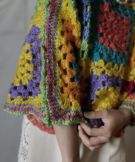 【RE;CIRCLE】 RE Granny Knit S/S Top②/210917-016