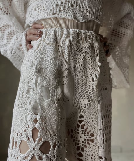 【RE;CIRCLE】 RE Crochet Patchwork Pants①/20220317-003