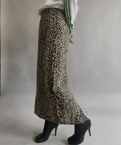 【USED】  Poly Leopard Long Skirt / 2300513-007
