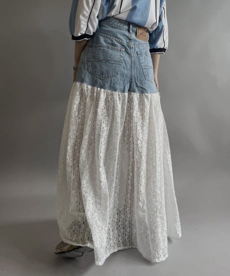 【RE;CIRCLE】 RE Denim Lace Switching Skirt / 240509-014