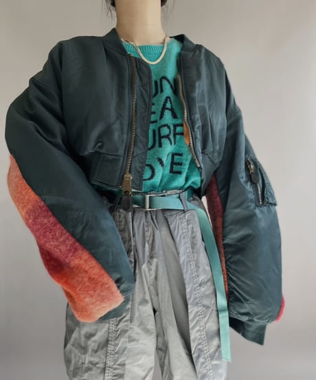 【RE;CIRCLE】 RE Short MA-1 Blanket Docking Jacket Navy / 221208-012