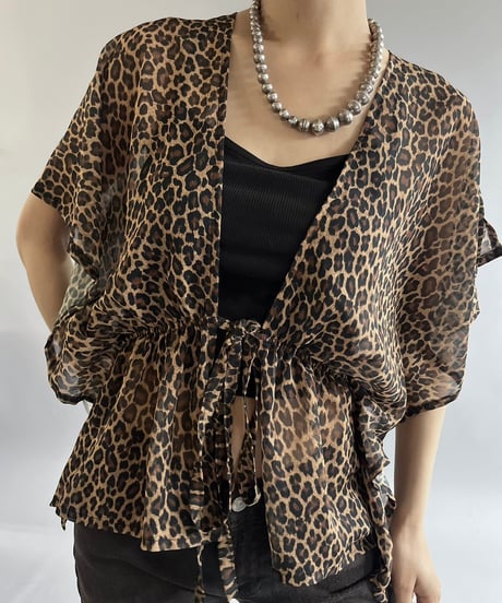 【USED】Leopard Patterned Sheer Top /240907-023