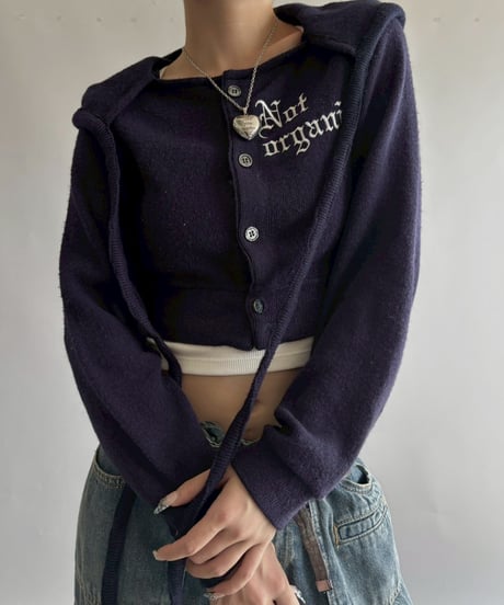 【RE;CIRCLE】 RE Hooded Acrylic Short Cardigan / 251016-002