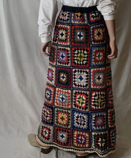 【USED】　Granny Knit Long Skirt①/210404-009