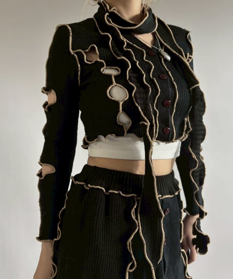 【RE;CIRCLE】 RE Mellow Mohair Knit Set up + Tie/ 251127-003