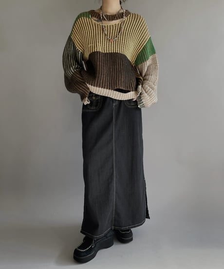 【USED】 ECKHAUS LATTA Patterned Knit Top /240127-030