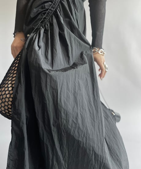 【USED】  Asymmetry Nylon Skirt / 240914-050