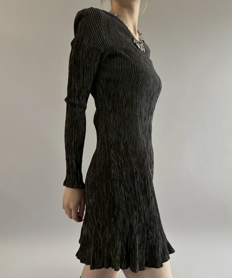 【USED】 Made in ITALY Pleated Design Mini One-Piece /260221-015