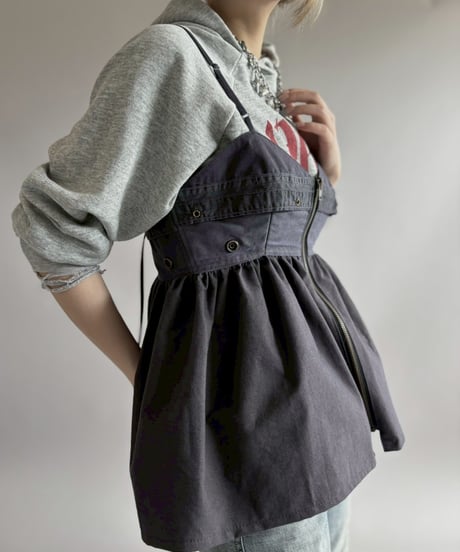 【RE;CIRCLE】 RE U.S Military Rebuild Corset Bustier Navy / 260423-001
