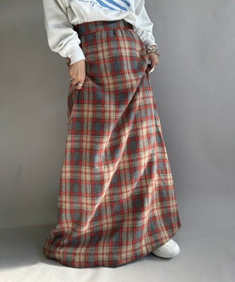 【USED】 Check Patterned Kilt Skirt /241223-011