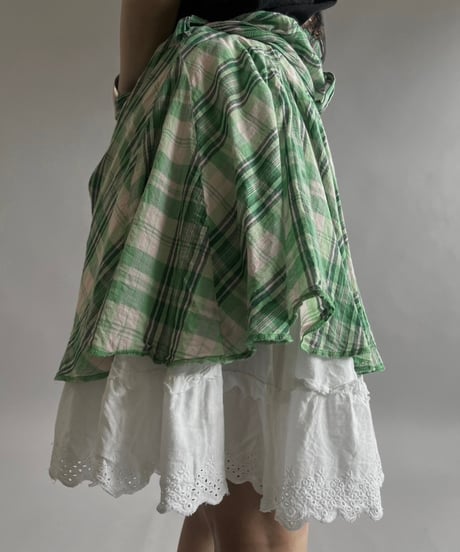【USED 】Check Patterned Mini Skirt / 240713-012
