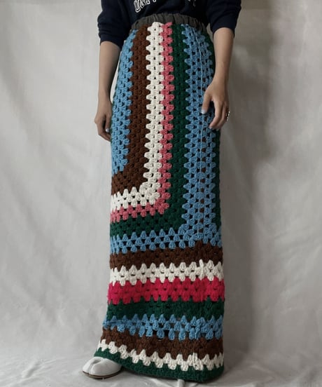 【RE;CIRCLE】 RE Granny Knit Long Skirt⑨/211014-029