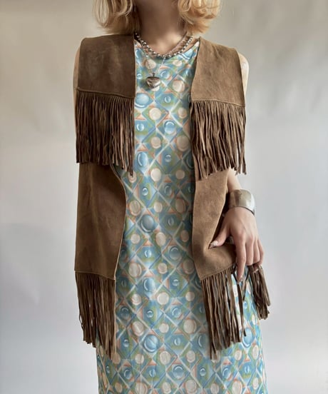 【USED】 Suede Fringe Vest  /250823-024