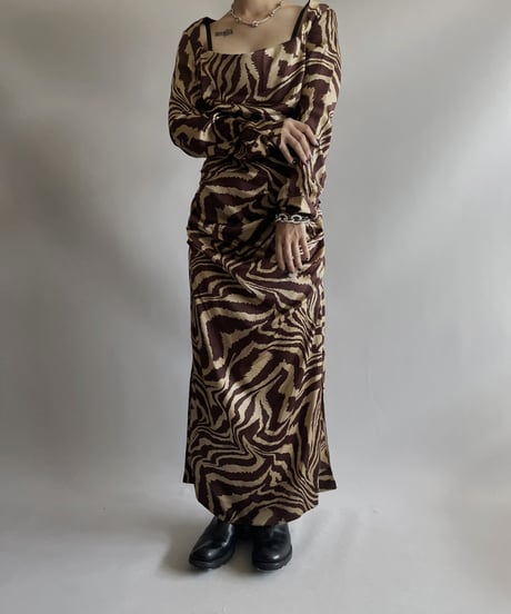 【USED】 DEAD STOCK GANNI Leopard Patterned One-piece / 231104-002