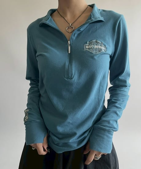 【USED】 Made in USA Harley-Davidson Half Zip Top  /250426-010