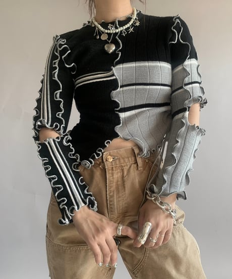 【RE;CIRCLE】 RE Mellow knit Top /  241121-003