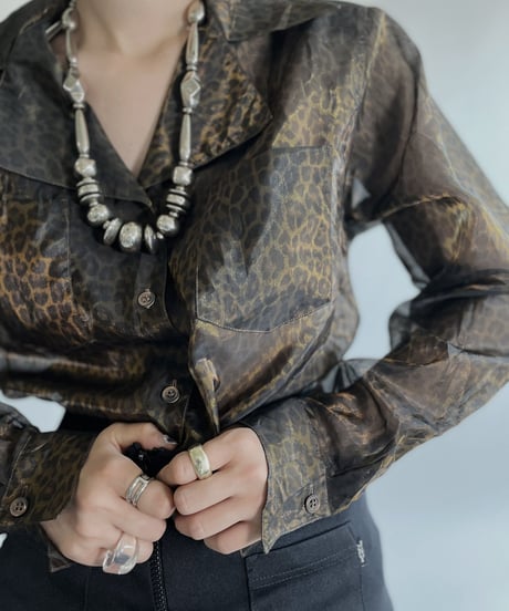 【USED】 Long Sleeved See-through Leopard Shirt / 220528-013