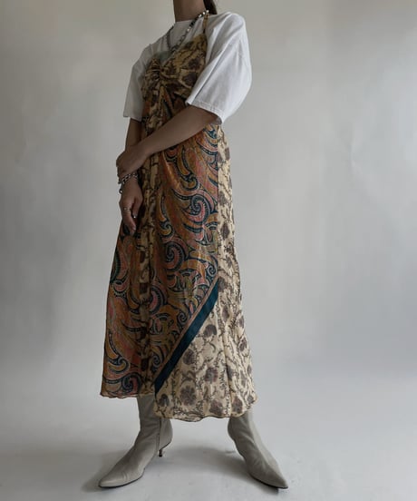【USED】 Sleeveless Paisley One-piece / 220611-009
