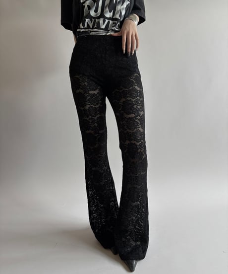 【USED】 Lace Pattern Flare Pants  / 250823-029