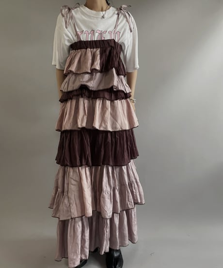 【RE;CIRCLE】RE Tiered Skirt & Bra Set / 230803-007