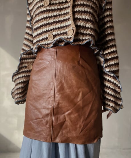 【USED】　Leather Short Skirt①/ 220212-039