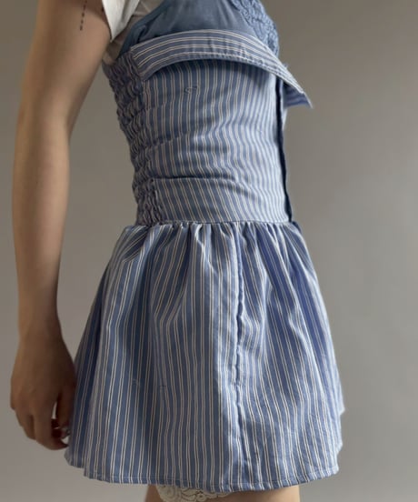 【RE;CIRCLE】  RE Stripe Shirt Mini One-Piece / 260611-004
