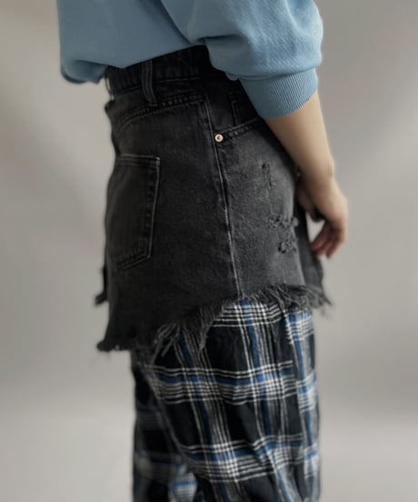 【USED 】CUT OFF Denim Skirt / 231014-013