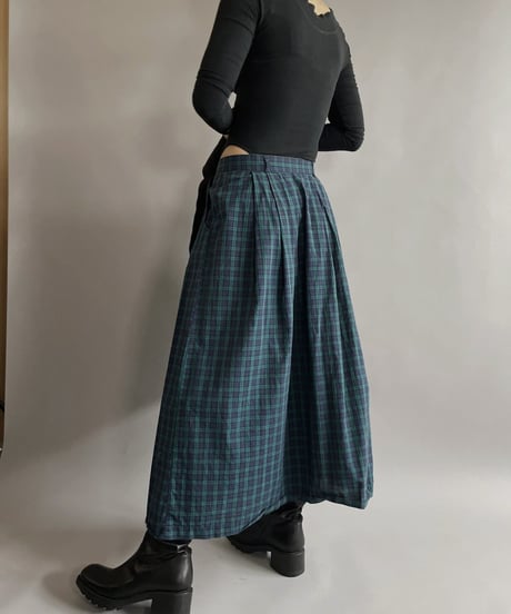 【USED】 Cotton Checked Long Skirt / 220903-005