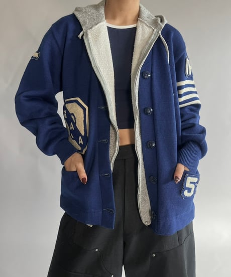 【USED】 Vintage Wool Lettered Cardigan/250118-018