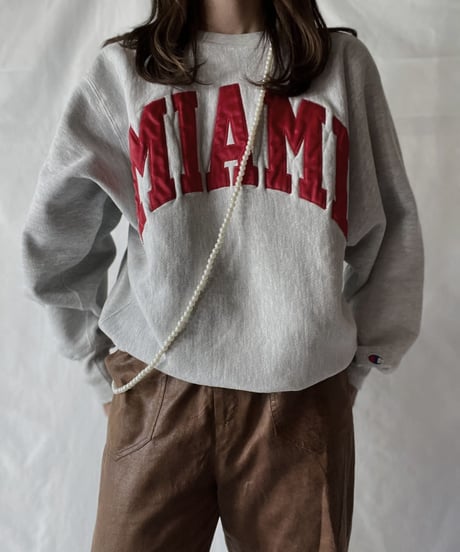 【USED】   90's USA Champion Reverse Weave Sweat MIAMI/211007-029