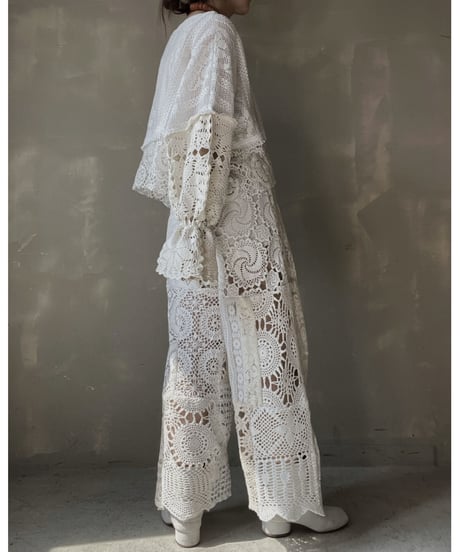 【RE;CIRCLE】 RE Crochet Patchwork L/S Top⑦/20220317-012