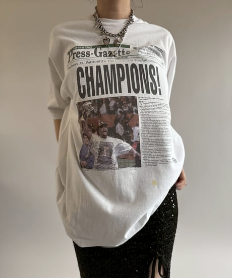 【USED】 Fruit of the Loom News Paper T-Shirt/250510-084