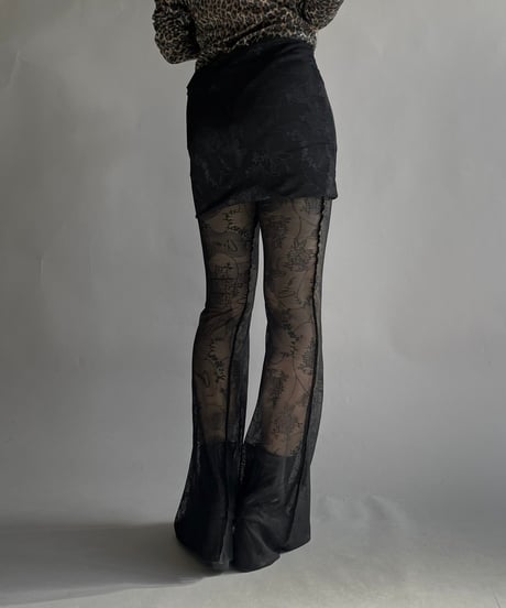 【USED】 Dead Stock I.AM.GIA Flower Patterned Sheer Flare Pants / 241214-008