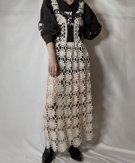 【RE;CIRCLE】 RE Granny Knit×Lace N/S One-piece①/210917-008