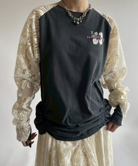 【RE;CIRCLE】 RE Lace Switching Raglan T-Shirt / 250605-008