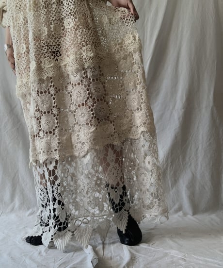 【RE;CIRCLE】 RE Crochet L/S One-piece/210611-027